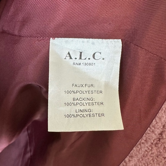 A.L.C. Harlan Open-front Faux-fur Coat In Mauve - Picture 14 of 16